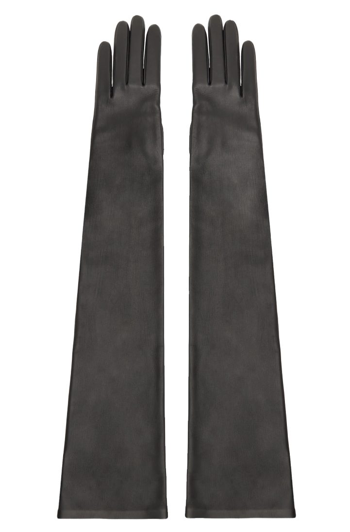 grey gloves