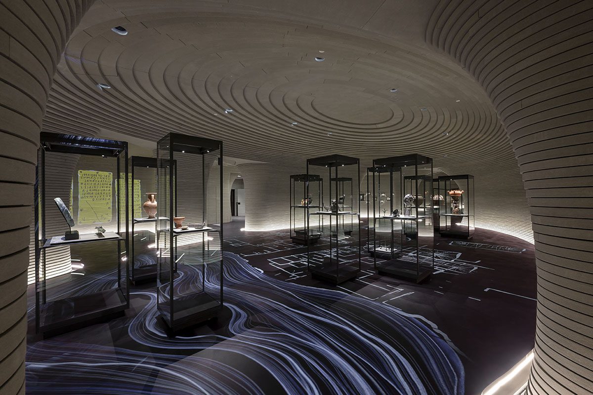 Dark room with artwork