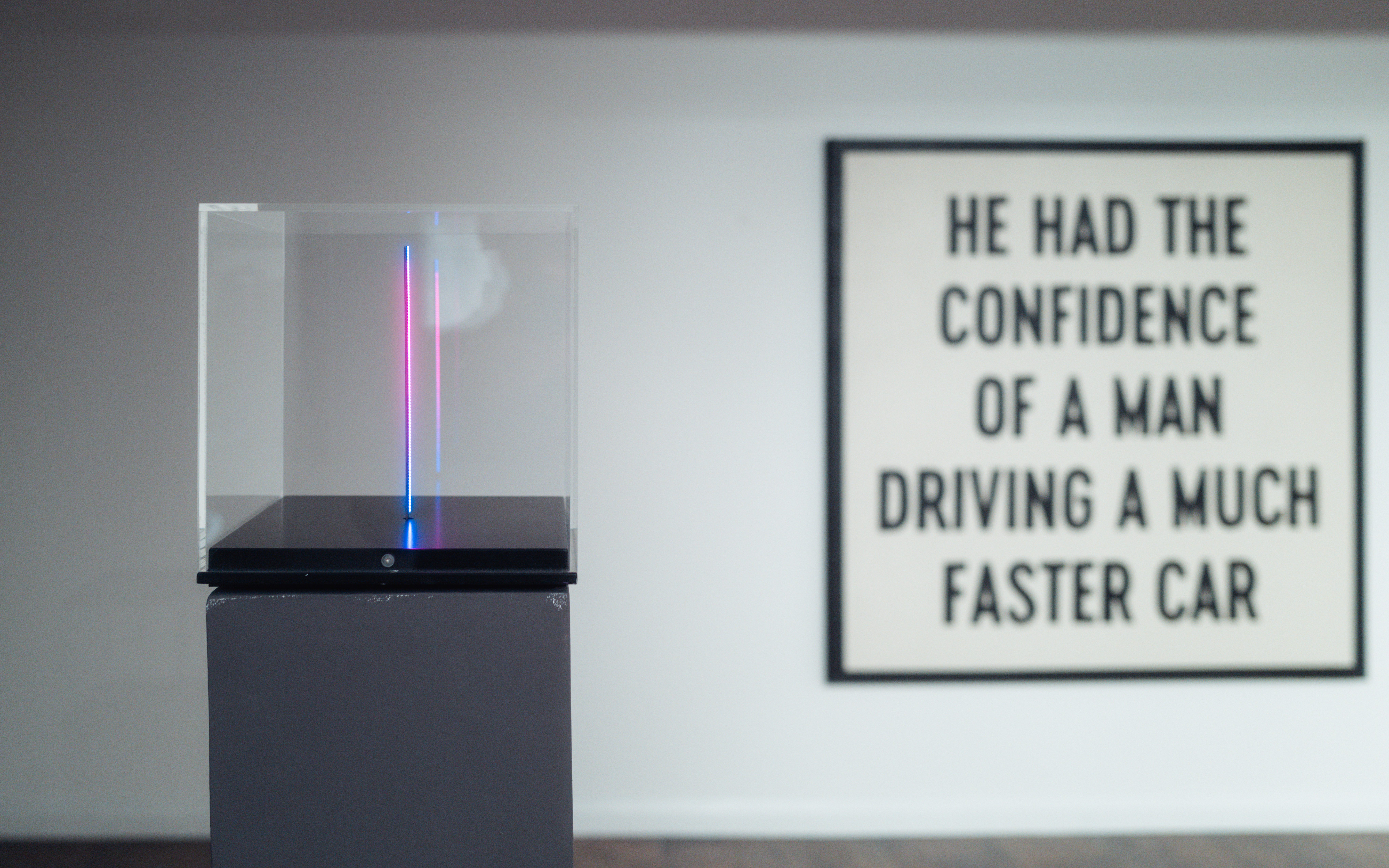 text with light installation