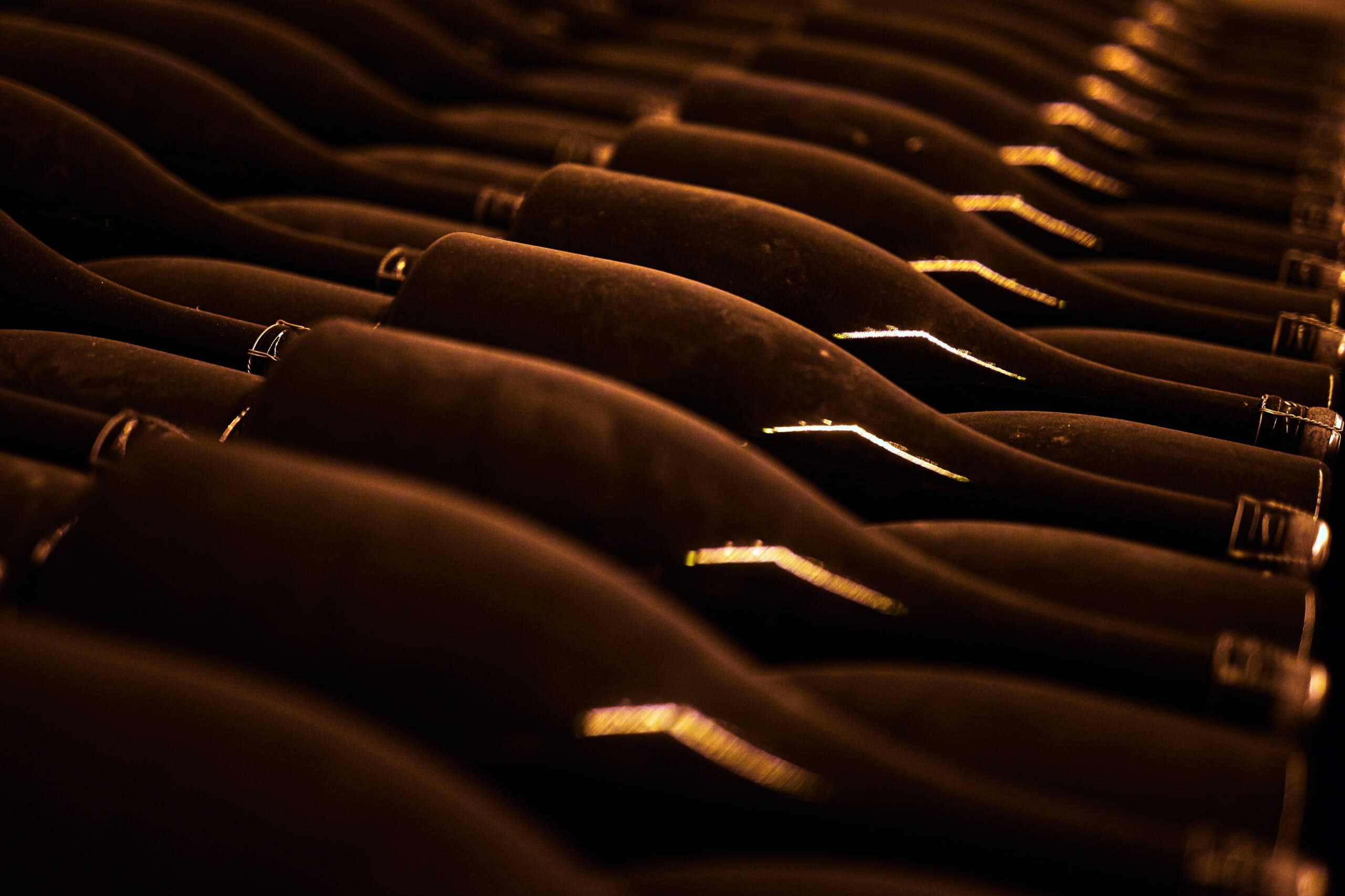 wine bottles laying next to each other
