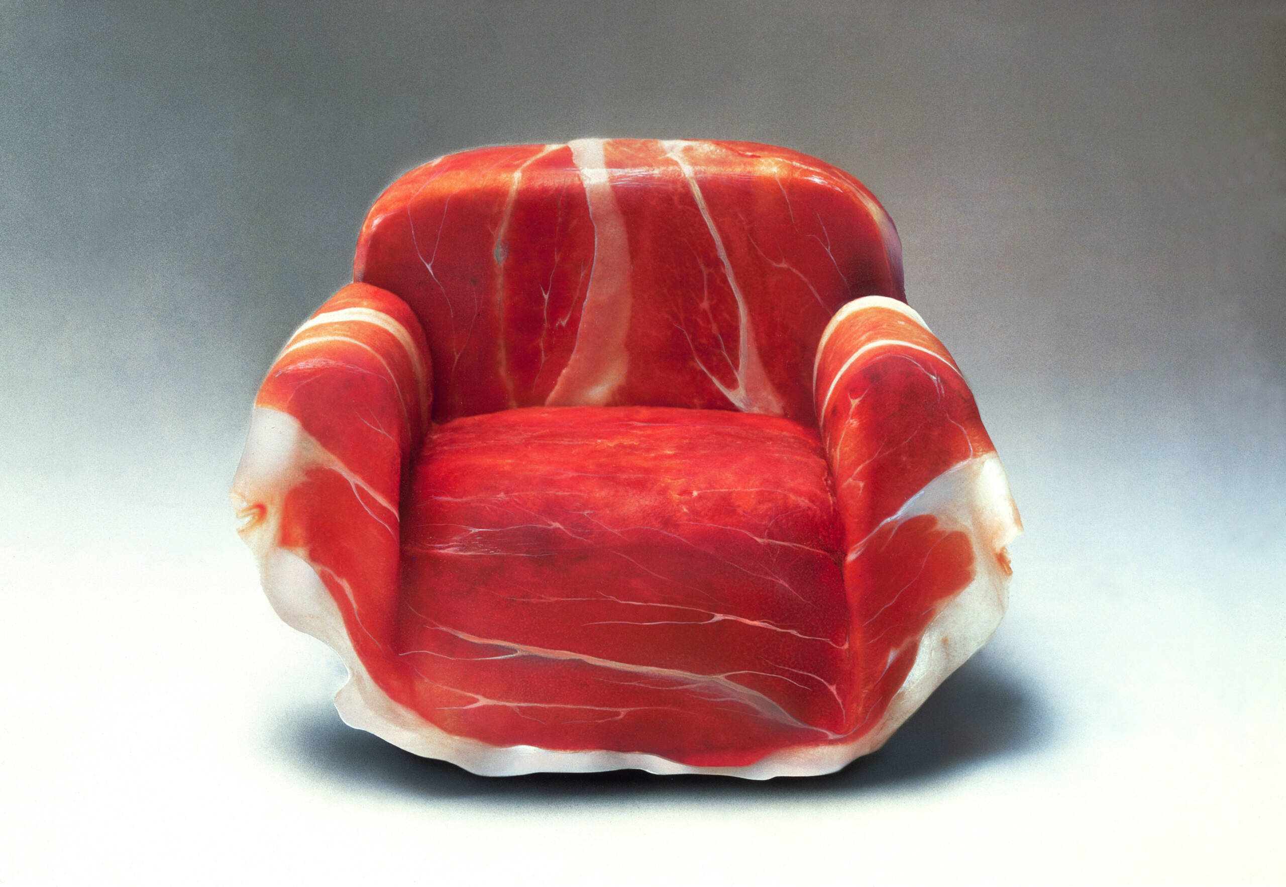 a chair made of meat