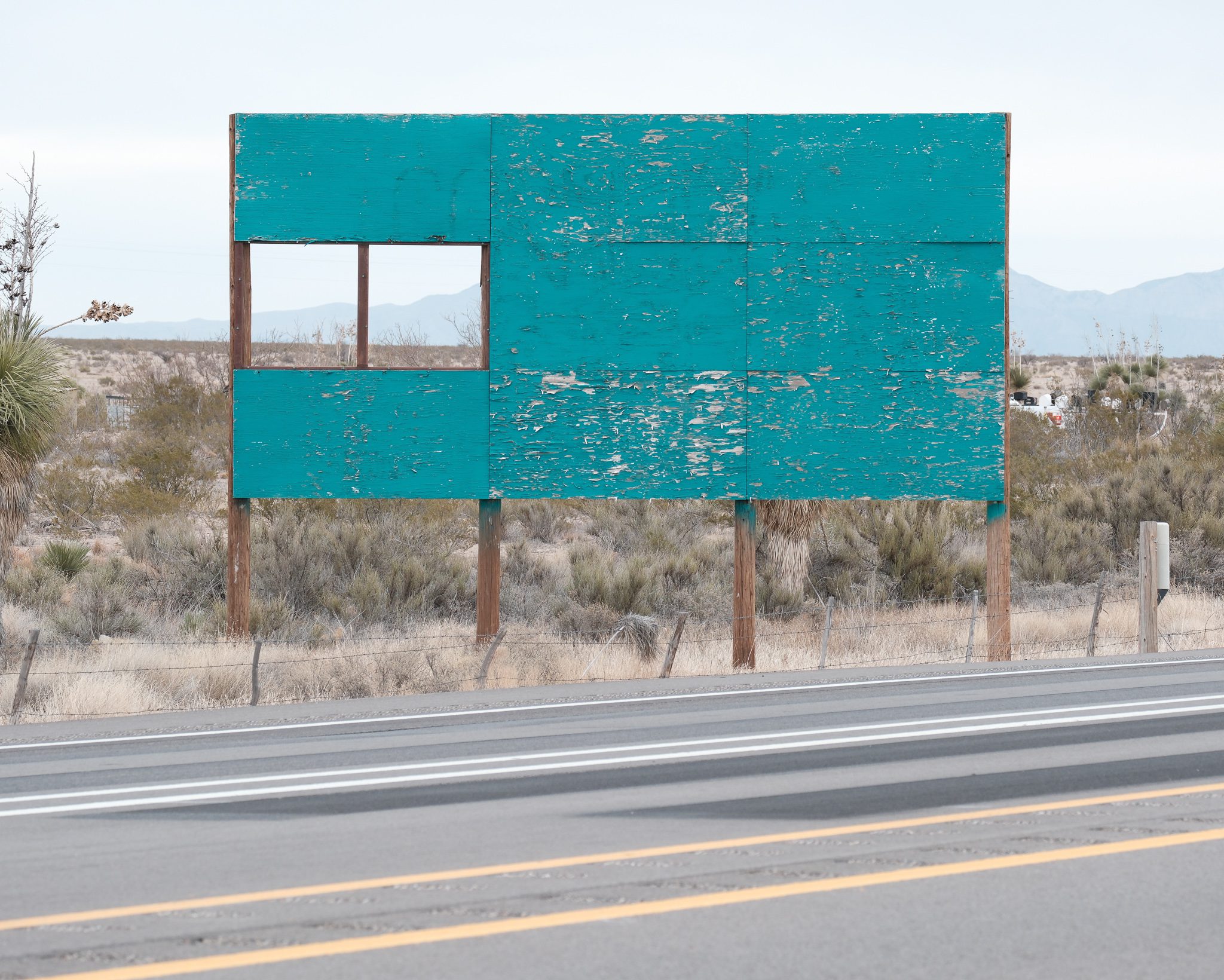 A blue billboard