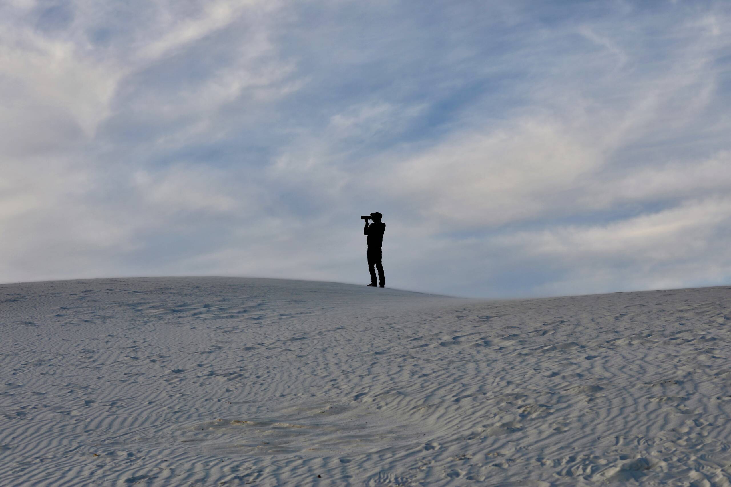 A photographer on a landscape