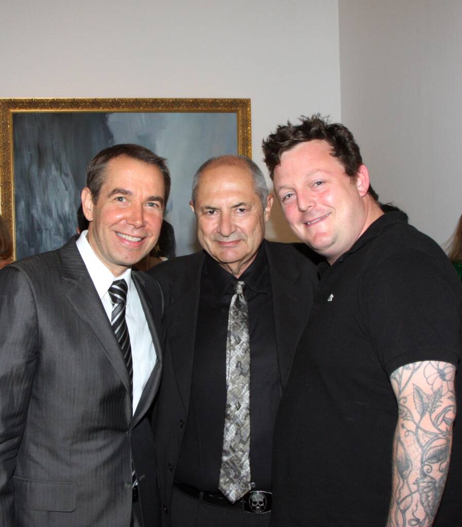 Joannou with artist Jeff Koons and artist Urs Fischer